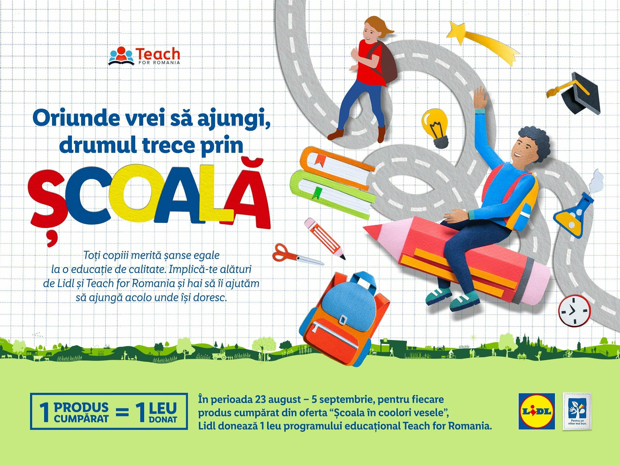 CU AJUTORUL CLIENȚILOR SĂI, LIDL ROMÂNIA CONTINUĂ SĂ INVESTEASCĂ ÎN EDUCAȚIE, PRIN SUSȚINEREA PROGRAMULUI TEACH FOR ROMANIA, PENTRU AL CINCILEA AN CONSECUTIV