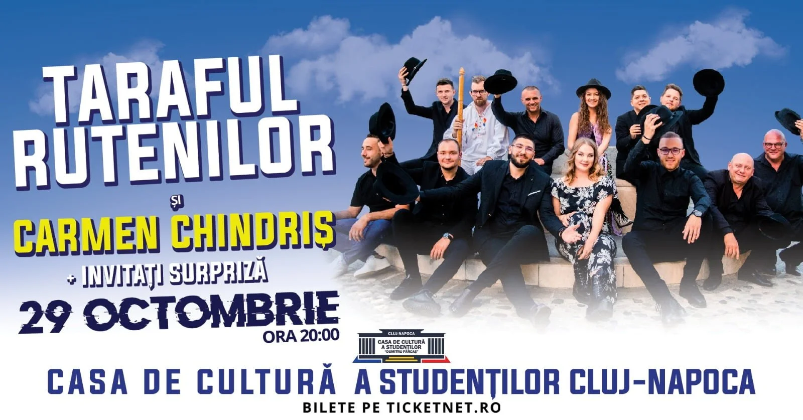 CONCERT TARAFUL RUTENILOR ȘI CARMEN CHINDRIȘ,  PE 29 OCTOMBRIE, LA CLUJ-NAPOCA