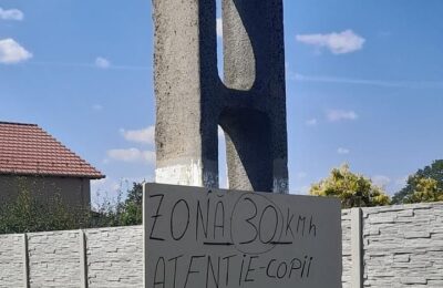 Indicatoare rutiere din panouri de carton.