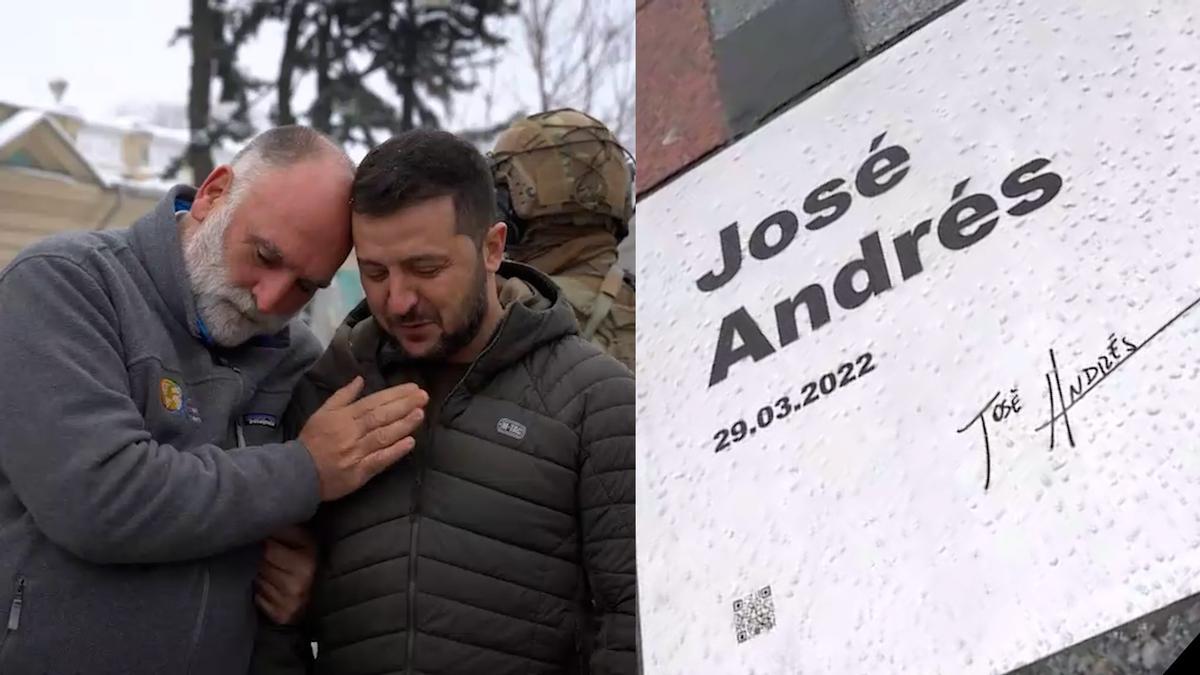 Zelenski dedică o placă bucătarului spaniol José Andrés în „Paseo del Valor”