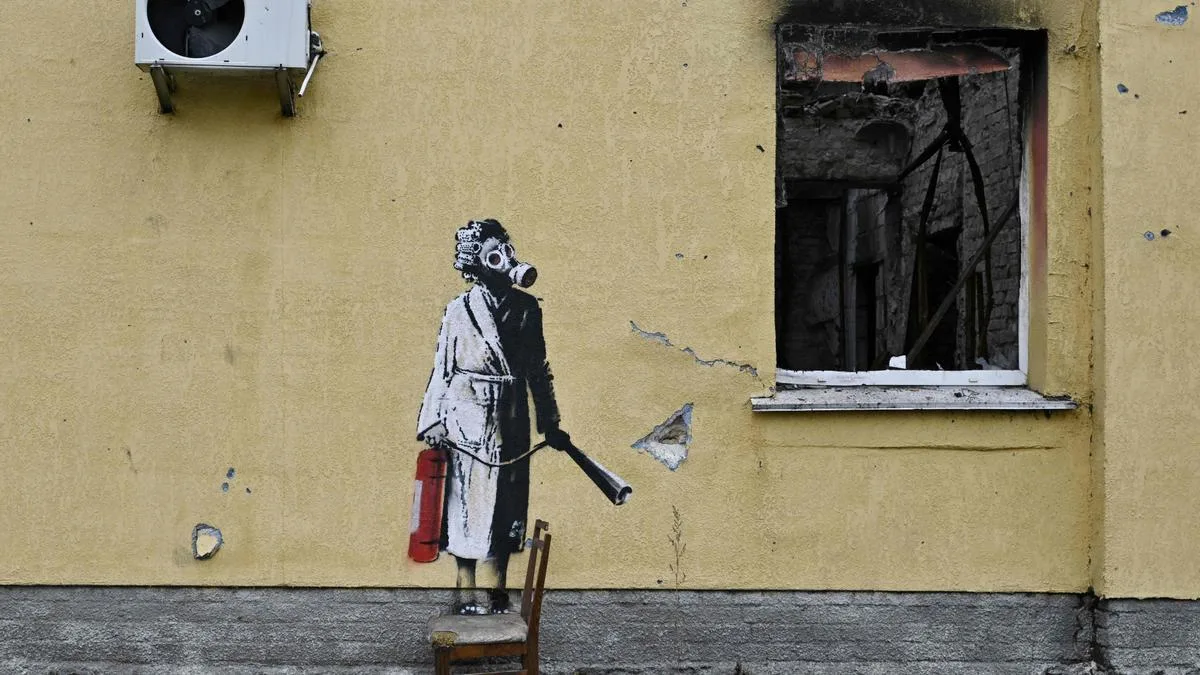 Poliția ucraineană dejucă o tentativă de furt a unei lucrări atribuite lui Banksy