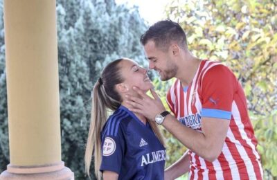 Fotbal   Derby-ul sărutului: povestea de dragoste a portarului Sporting B și a fundașului stângaci al lui Oviedo Femenino