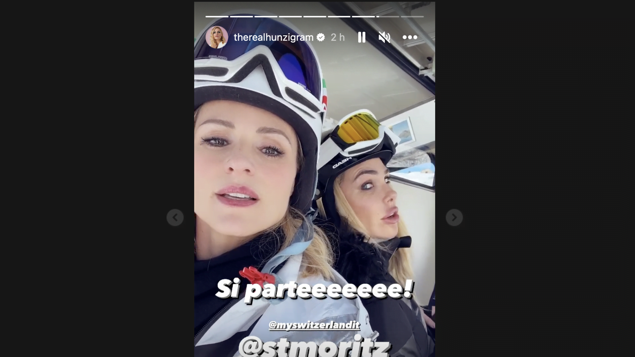 Ilary Blasi și Michelle Hunziker împreună pe zăpada din St Moritz
