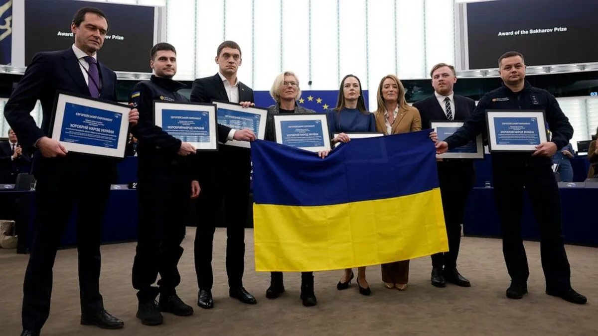 Poporul ucrainean a înmânat cel mai important premiu al UE pentru drepturile omului