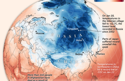 Graficul climatic al săptămânii: Nordul Asiei suferă de friguri extreme