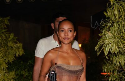 Karrueche Tran poartă rochie maxi transparentă în Miami   Fotografii