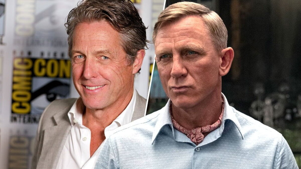 Hugh Grant spune că este „căsătorit cu James Bond” în continuarea „Knives Out”.
