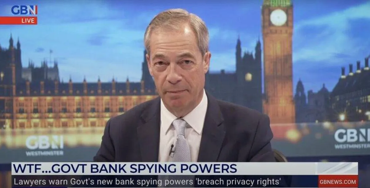 Parlamentul trebuie să se opună Cartei de spionaj a conturilor bancare DWP, spune Farage