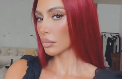 Știu că nu este real, dar părul roșcat al lui Kim Kardashian este de foc – vezi fotografii