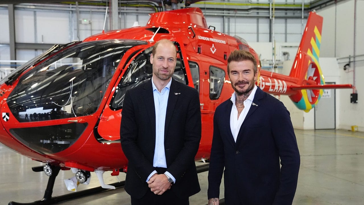 Prințul William și David Beckham s-au urcat într-un elicopter, dar nu au părăsit solul