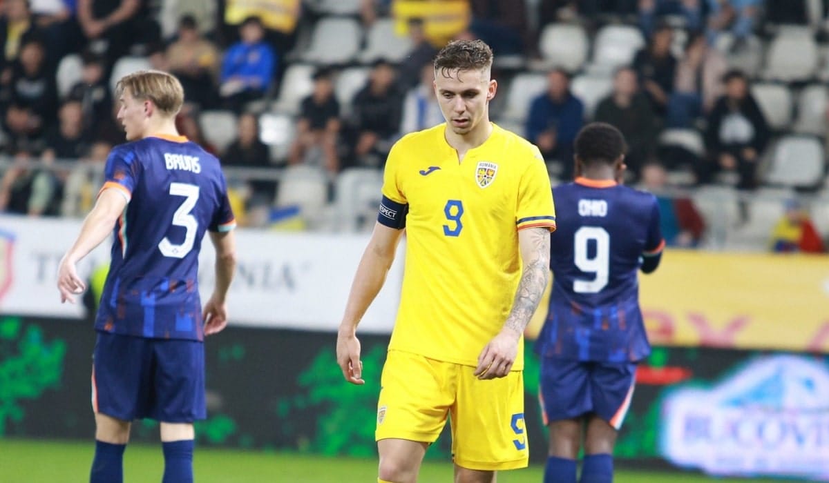 Louis Munteanu, în timpul unui meci la naționala U21 / Profimedia