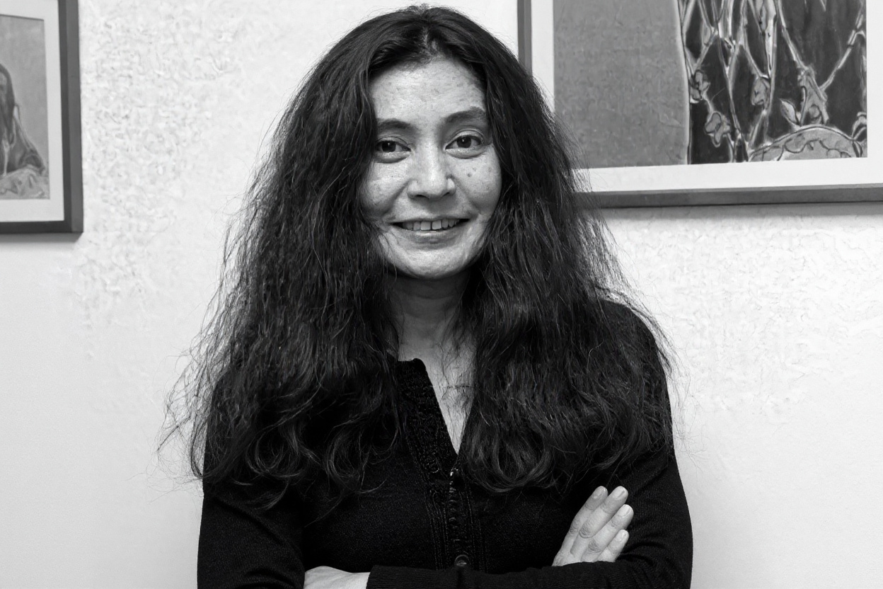 Musician Yoko Ono attends the opening of David Croland Exhibit on November 13, 1973 at Artworks Gallery in New York City.