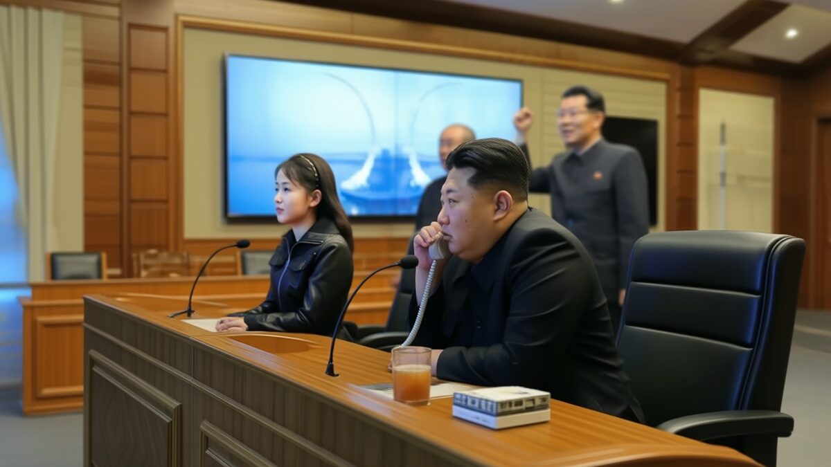 Kim Jong Un și fiica sa, martori la testele cu rachete lansate de pe o navă de război