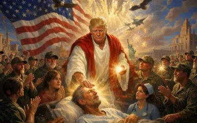 Trump se pozează în Iisus Hristos și fracturează dreapta creștină americană