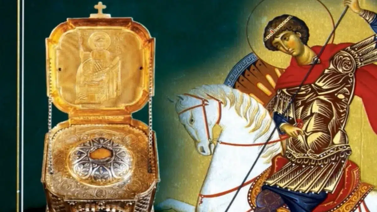 Capul Sfântului Gheorghe ajunge pentru prima dată în România de pe Muntele Athos