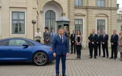 Moment ca-n filme la Budapesta Péter Magyar îl surprinde pe Orbán la balconul unei clădiri învecinate
