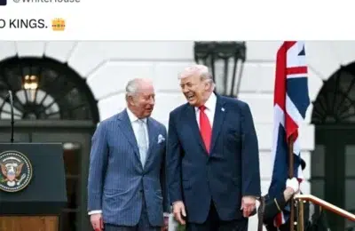 Casa Albă îl numește pe Trump Rege în timp ce Charles lăuda democrația în Congres