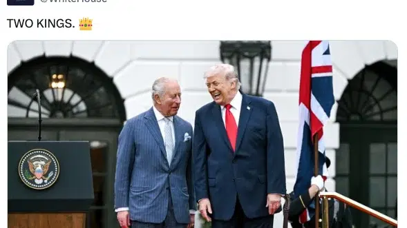 Casa Albă îl numește pe Trump Rege în timp ce Charles lăuda democrația în Congres