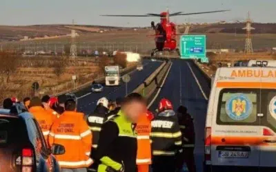 Accident grav cu 3 vehicule pe A1 Sibiu-Sebeș