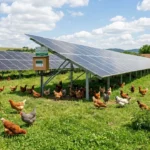 O fermă din Germania produce 2,5 MW şi găini crescute sub panouri solare