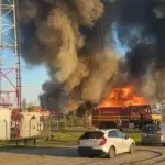 O biserică de lemn de lângă Timișoara a ars complet mobilizând 28 de pompieri