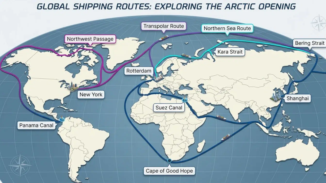 Harta comerțului mondial se schimbă către rutele navigabile arctice