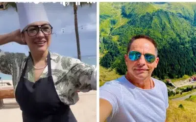 Dan Negru și familia Măruță în vacanță în Mauritius. Imagine cu Andra veche de 25 de ani