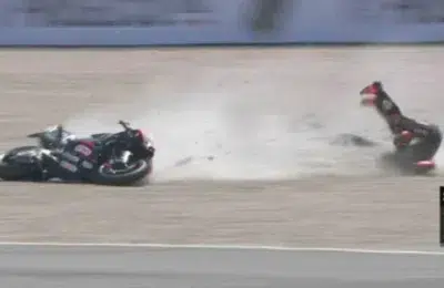 Accident grav la MotoGP Assen. Marco Bezzecchi cade la 200 km pe oră și pierde primul loc