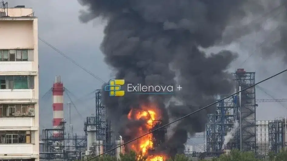 Rafinaria Moscovei ia foc dupa un atac cu 25 de drone. Productia de benzina este afectata grav