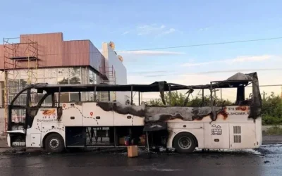 Drona ucraineana loveste un autobuz in regiunea Donetk. Bilantul indica 7 morti si 11 raniti