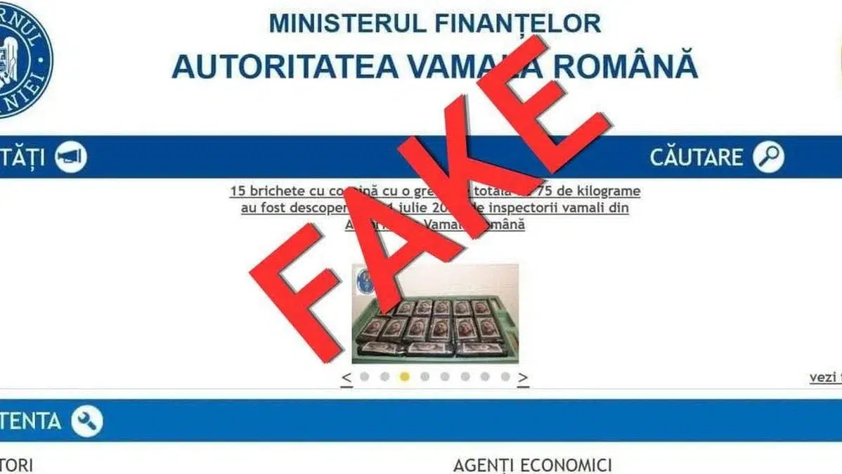 Vama Română nu a confiscat 75 kg de cocaina cu chipul lui Zelenski. Institutia denunta un fals