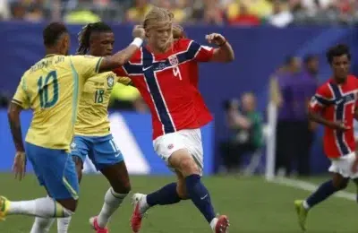 Erling Haaland marcheaza doua goluri cu Brazilia. Norvegia merge in sferturile Cupei Mondiale