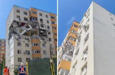 Incep lucrarile la blocul distrus din Rahova. Primaria anunta cand pot intra locatarii
