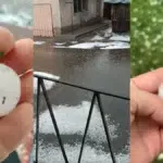 Furtuna supercelulara loveste judetul Bihor. Grindina de 5 centimetri distruge masini si acoperisuri