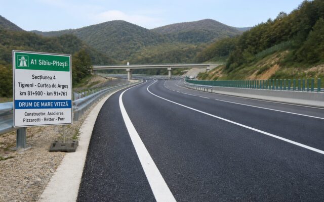Lucrările la 9,86 km din Autostrada A1 Sibiu-Pitești se apropie de finalizare