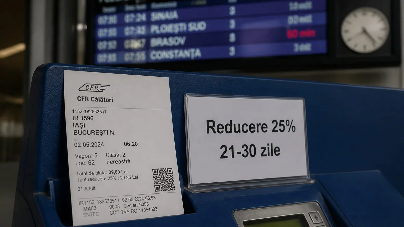 CFR Călători reduceri întârzieri, CFR Călători aplică o reducere de 25% la biletele cumpărate din timp