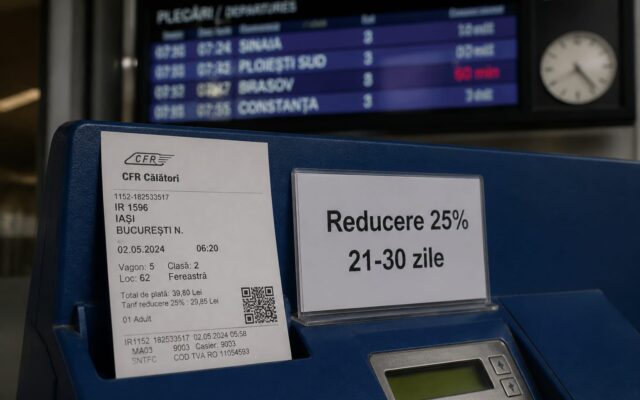 CFR Călători reduceri întârzieri, CFR Călători aplică o reducere de 25% la biletele cumpărate din timp