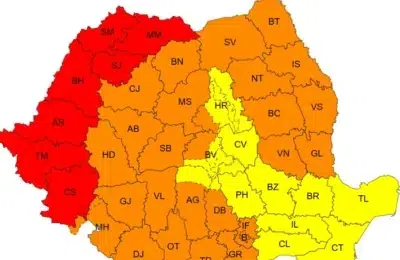 Temperaturi de 41 de grade si furtuni violente in 7 judete. ANM emite cod rosu de canicula
