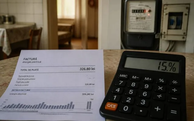 facturi energie electrică, 15% în plus la facturile de energie pentru gospodăriile din România, într-un an cu inflație de