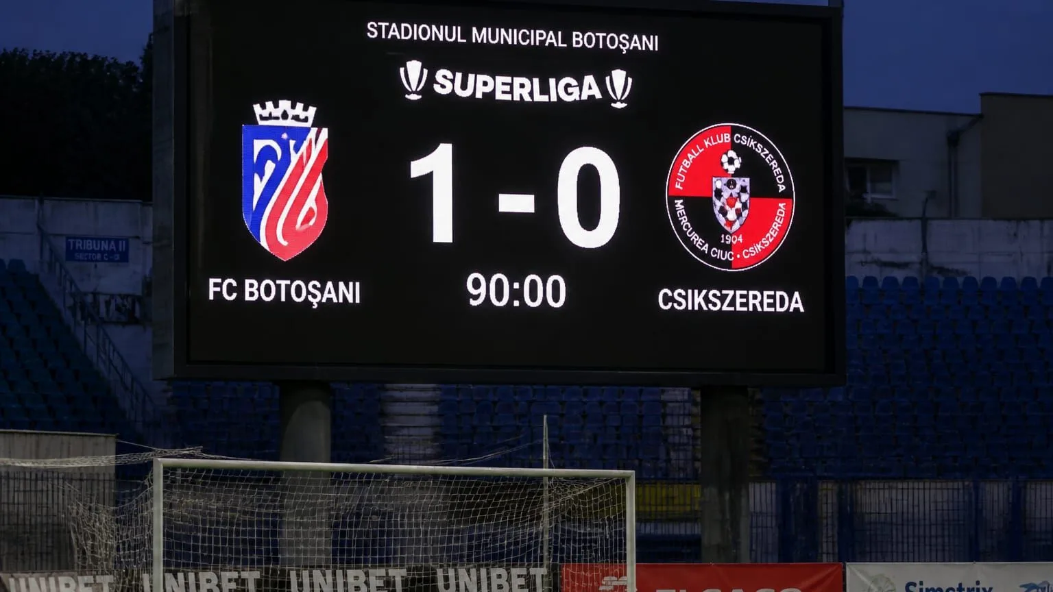 FC Botoșani victorie, FC Botoșani a înregistrat prima victorie a sezonului cu 1-0 împotriva Csikszereda Miercurea Ciuc