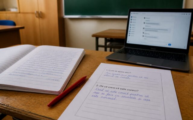 inteligență artificială evaluare școlară, Petruț Rizea. Tema pentru acasă nu mai arată sigur ce știe elevul. Cum propune