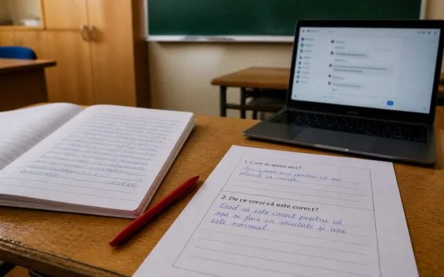 inteligență artificială evaluare școlară, Petruț Rizea. Tema pentru acasă nu mai arată sigur ce știe elevul. Cum propune