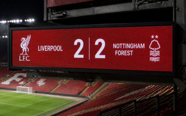 Liverpool Nottingham Forest 2-2, Liverpool, 2-2 cu Nottingham Forest pe Anfield, a pierdut două puncte grele într-un moment