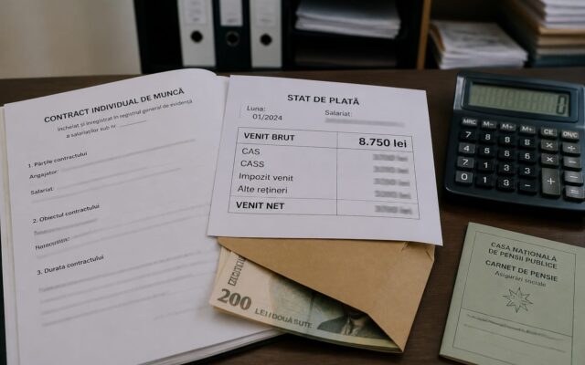 Salariul în plic diminuează pensia și șomajul. Un brut de 8.750 lei contează pentru pensie, nu suma reală încasată
