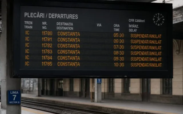 suspendare trenuri București-Constanța, Șase trenuri Intercity București-Constanța sunt suspendate de Ferotrafic-TFI din 31