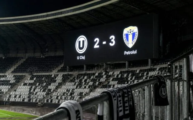 Universitatea Cluj a cedat cu 2-3 pe teren propriu în fața Petrolului Ploiești