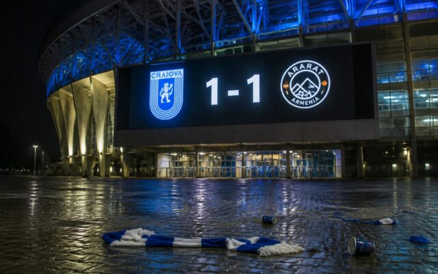 Universitatea Craiova Europa League, Universitatea Craiova, 1-1 acasă cu Ararat-Armenia. Ce pierde și ce poate câștiga