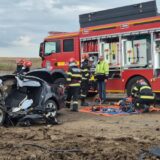 Autoturism distrus după accident rutier