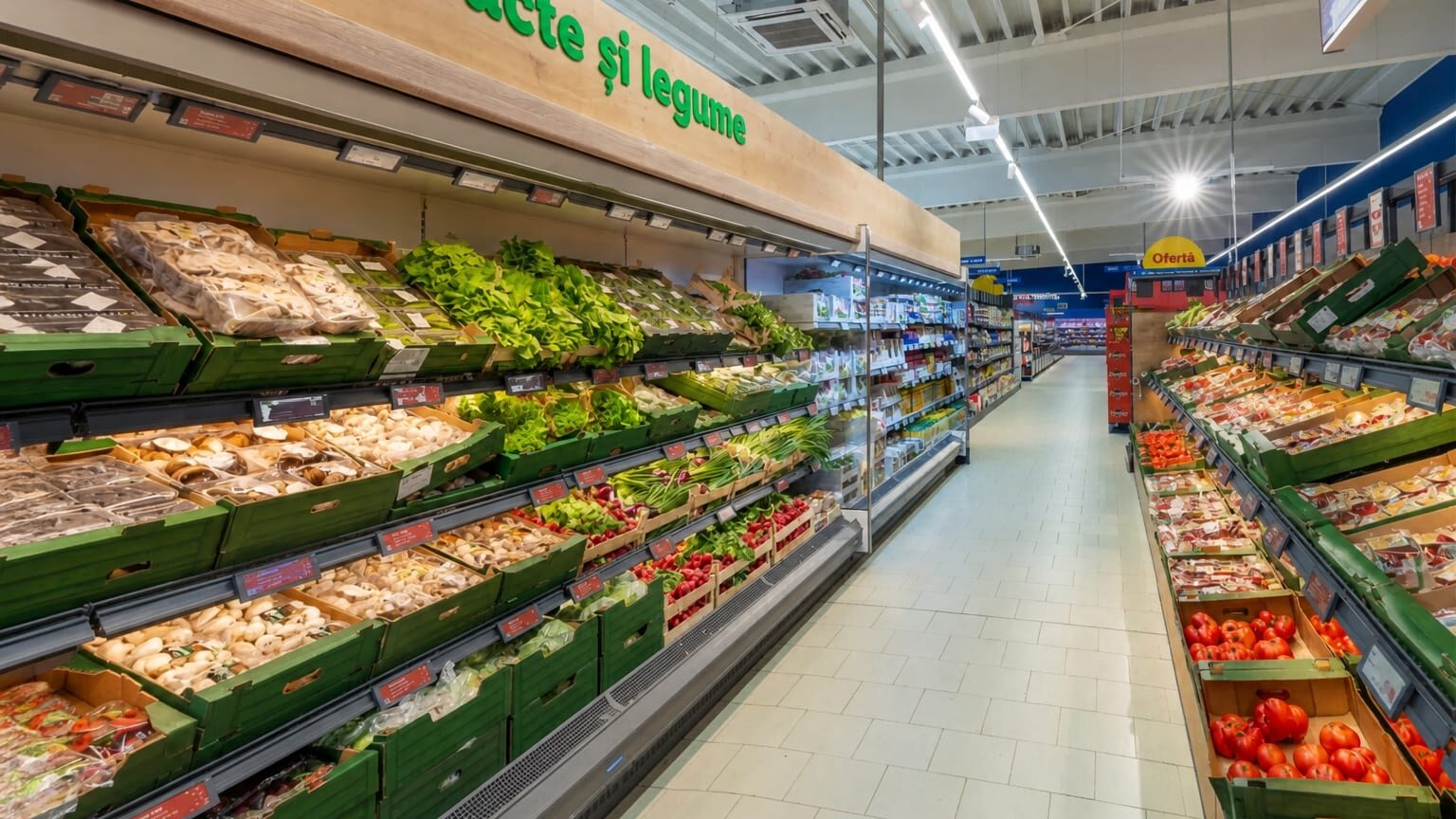 Produse la raft în supermarket