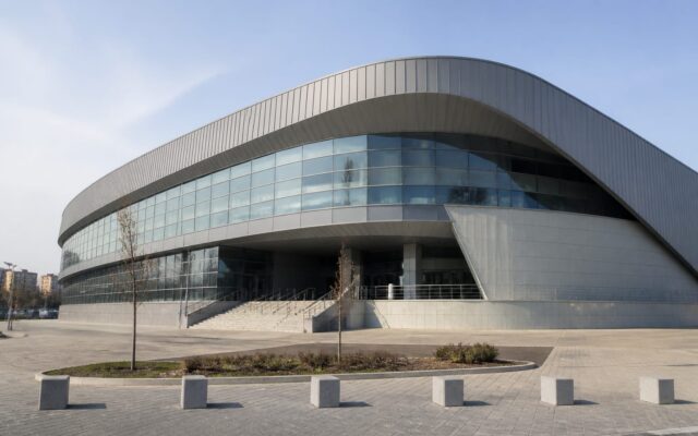 Exteriorul Danubius Arena din Tulcea
